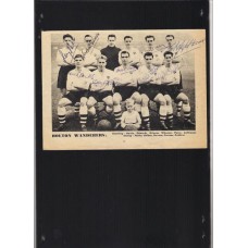 Signed Bolton Wanderers football team picture from the 1953-55 era.